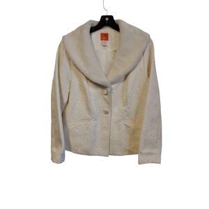 Vintage Hearts Of Palm white faux fur‎ two button coat